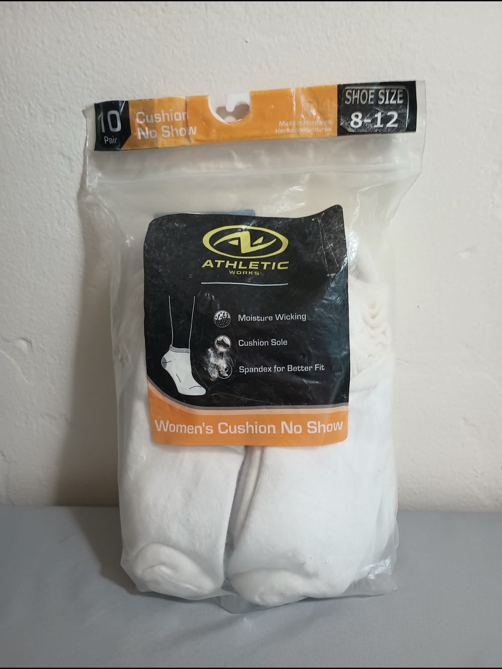 Athletic Works Women's Cushion No Show Socks